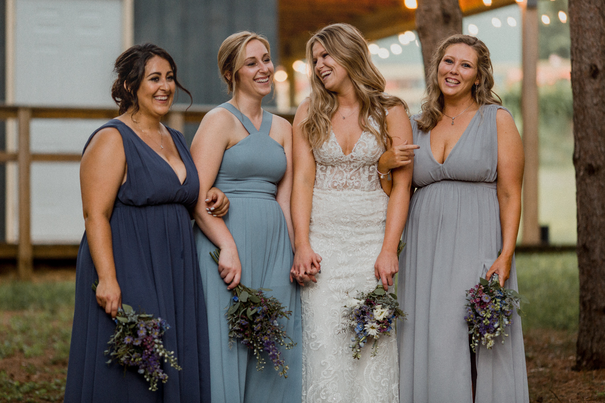 Bridesmaids laughing