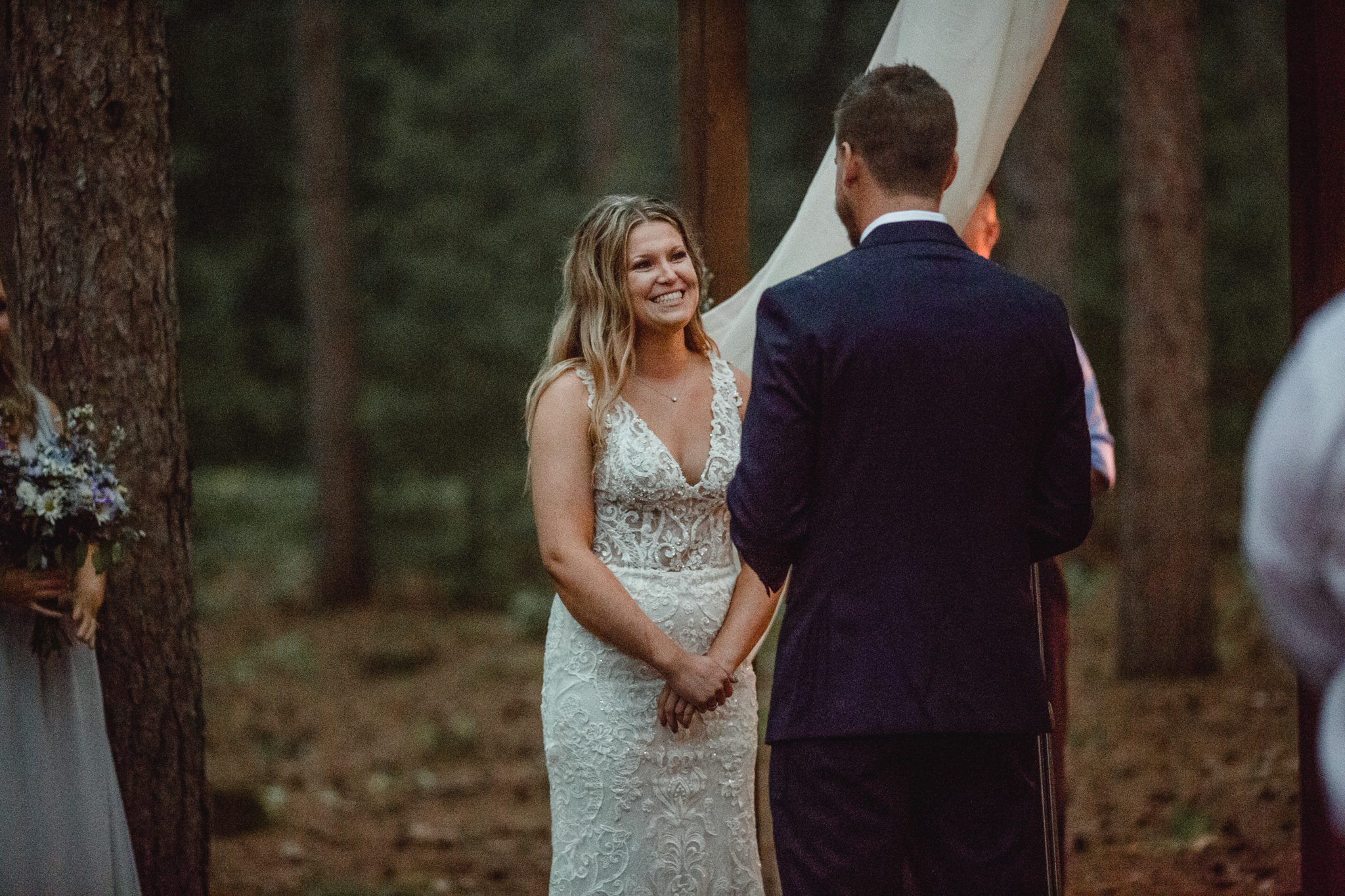 Happy bride on a stormy wedding day - 