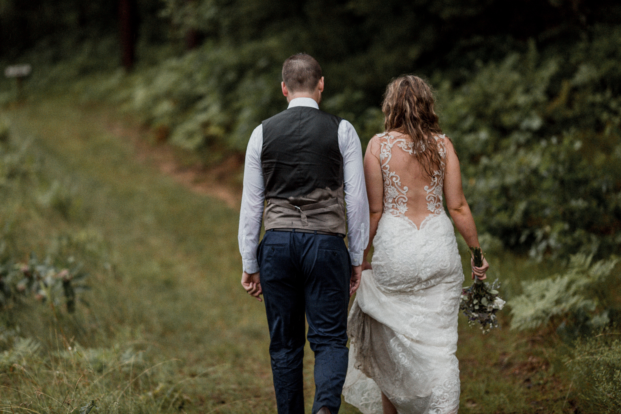 Couple holding hands