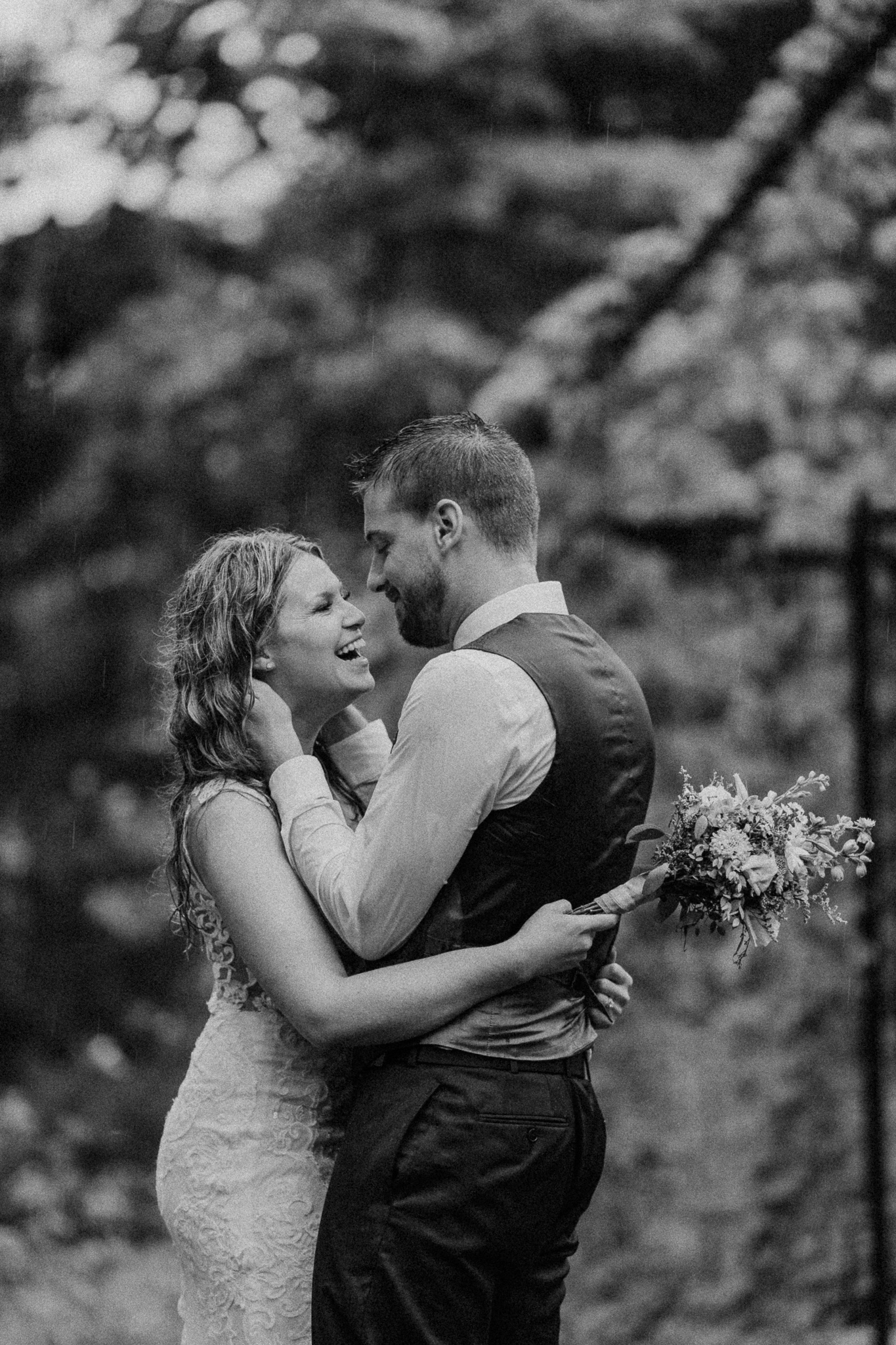 Laughing in the rain
