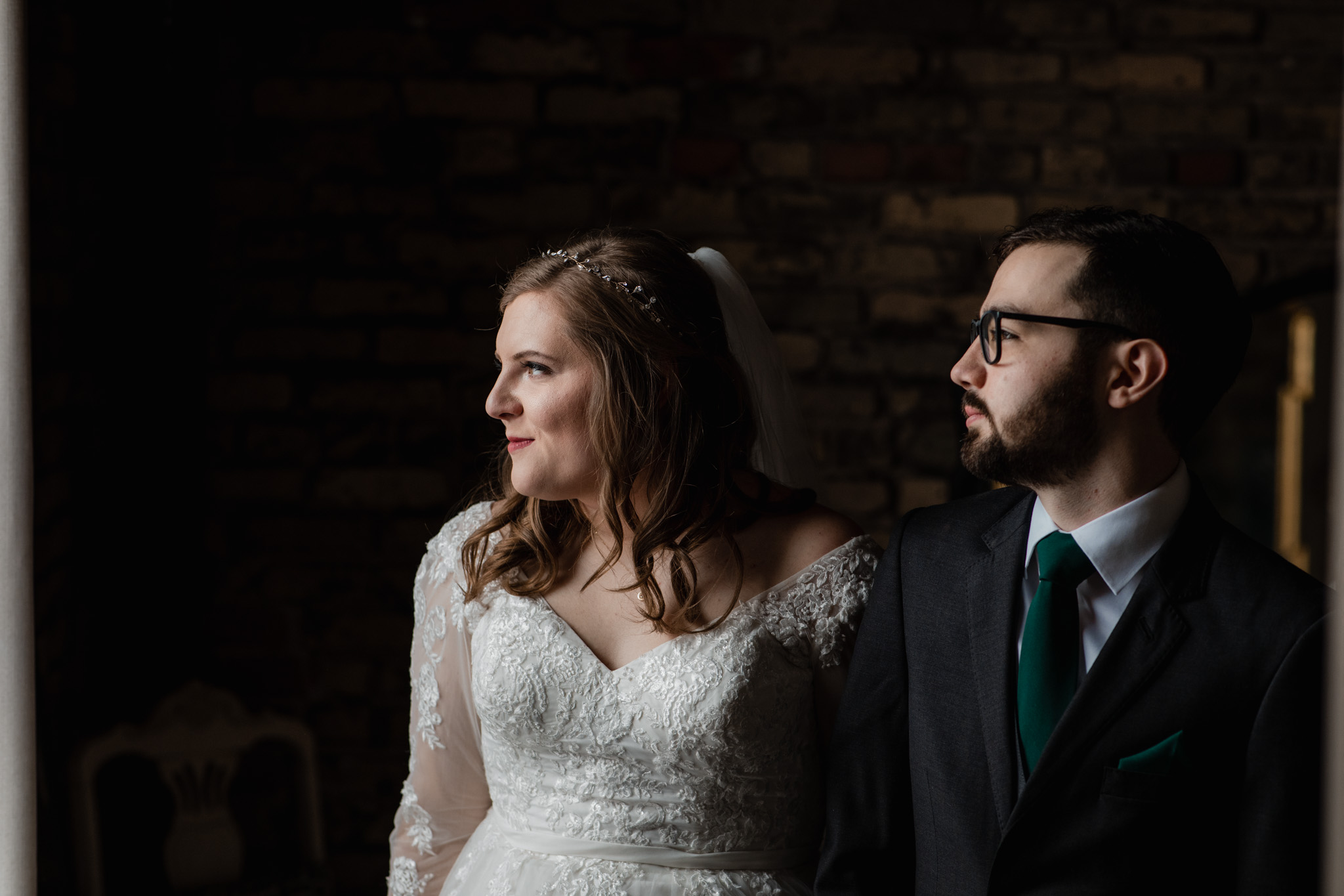 Ivy House Milwaukee Wedding - couple's wedding pictures - creative lighting - natural editing - moody style - wedding photography