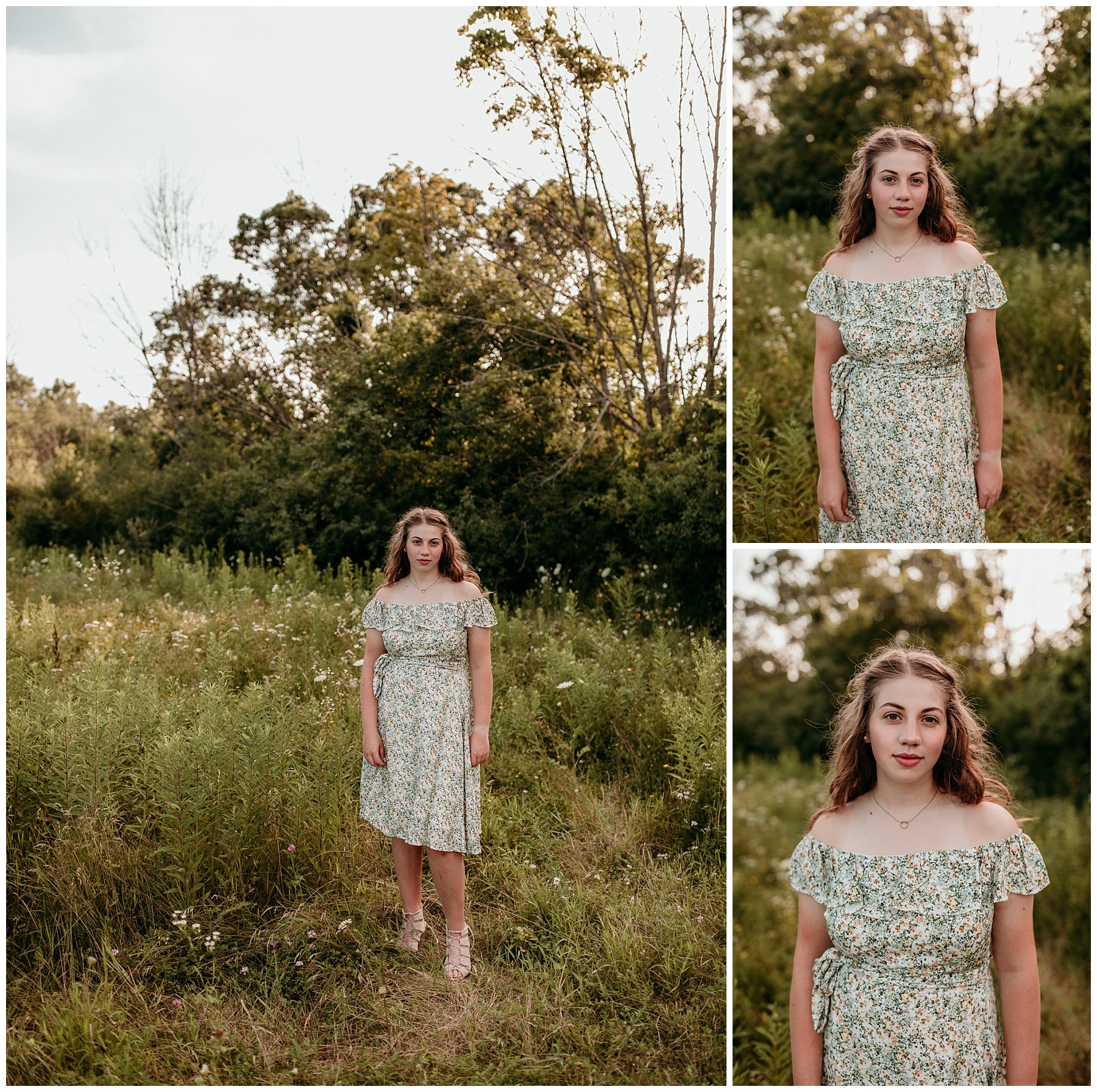 high school girl in a Wisconsin wildflower field