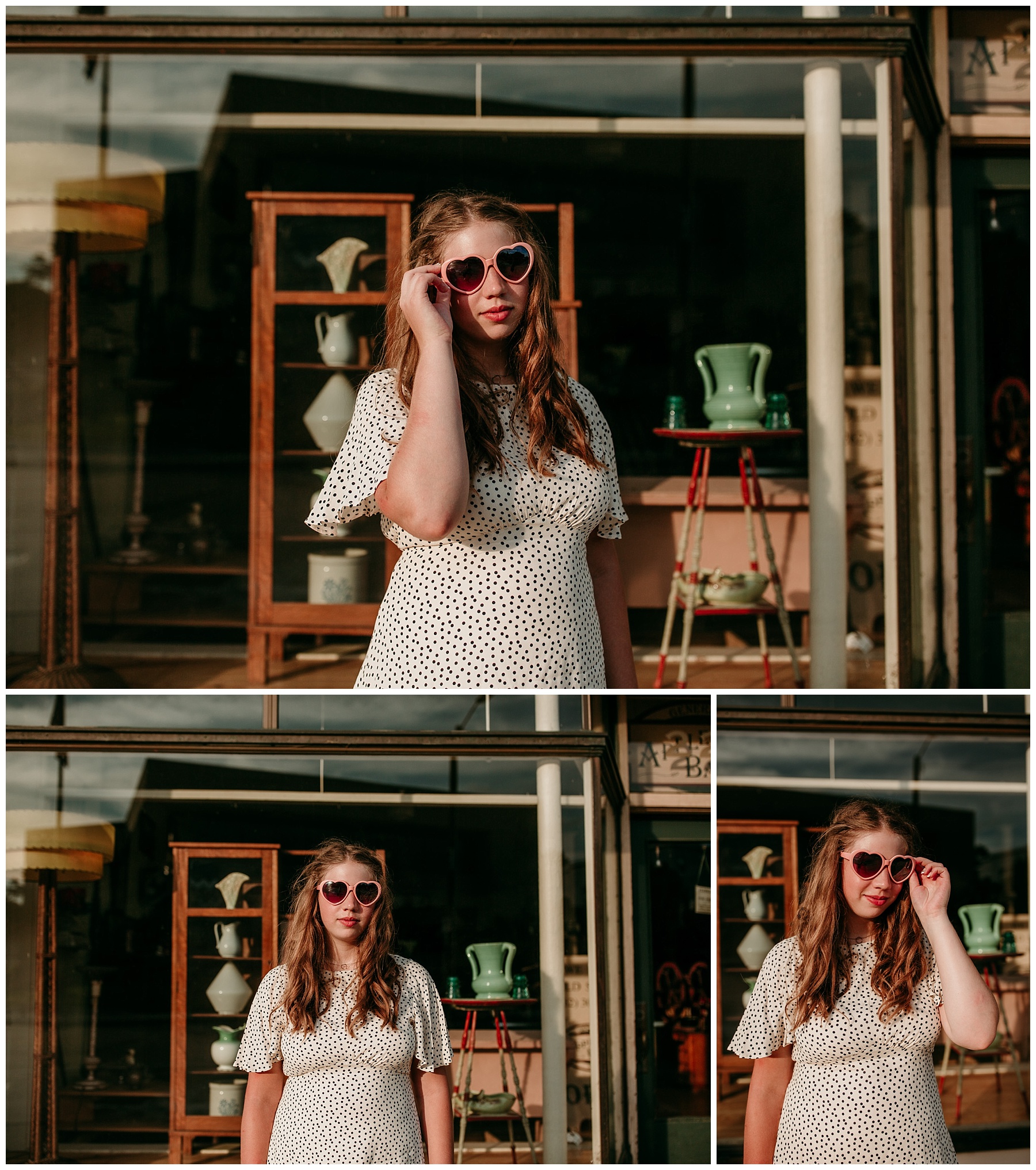 young woman in sunglasses on the street
