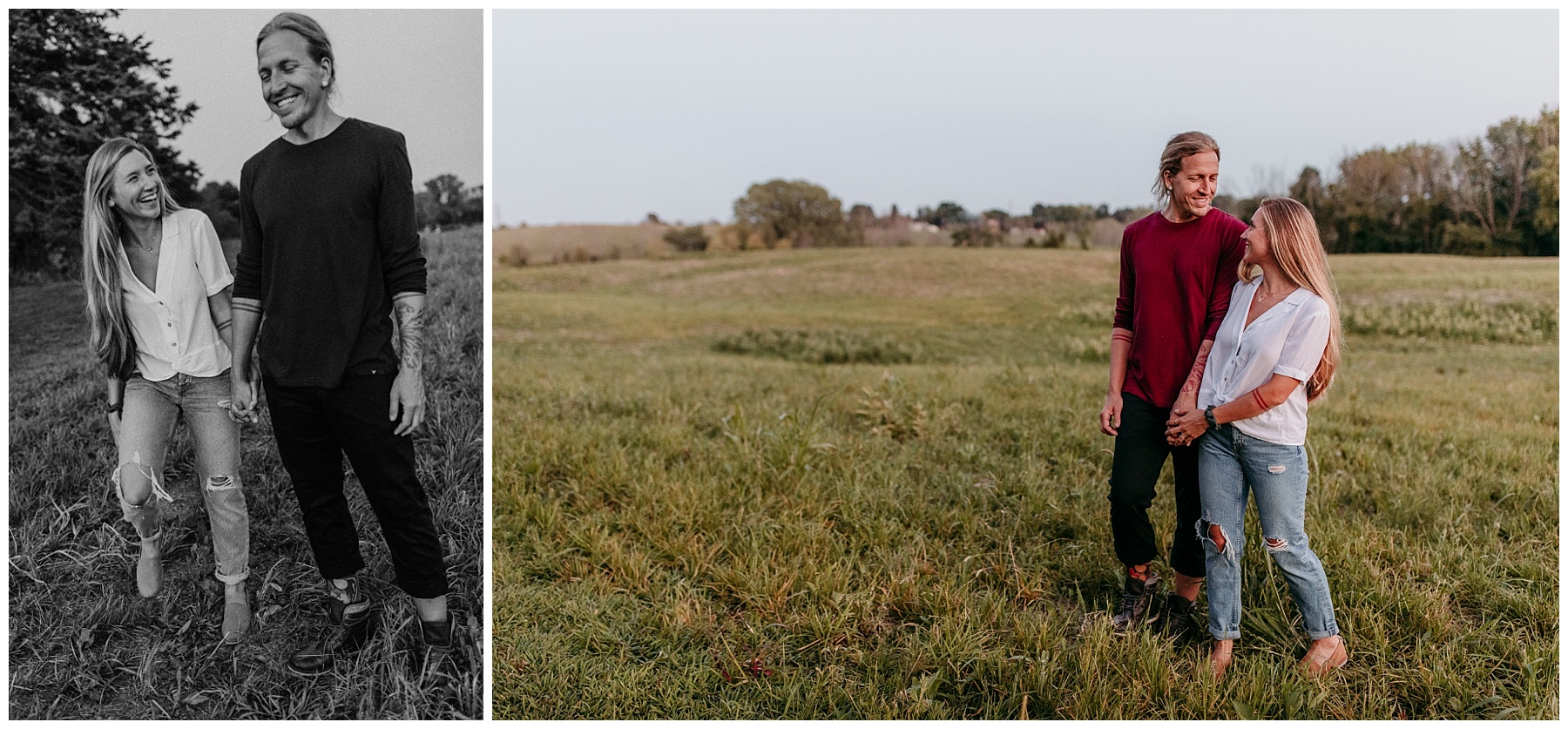 couple ends their picnic date spinning in a field