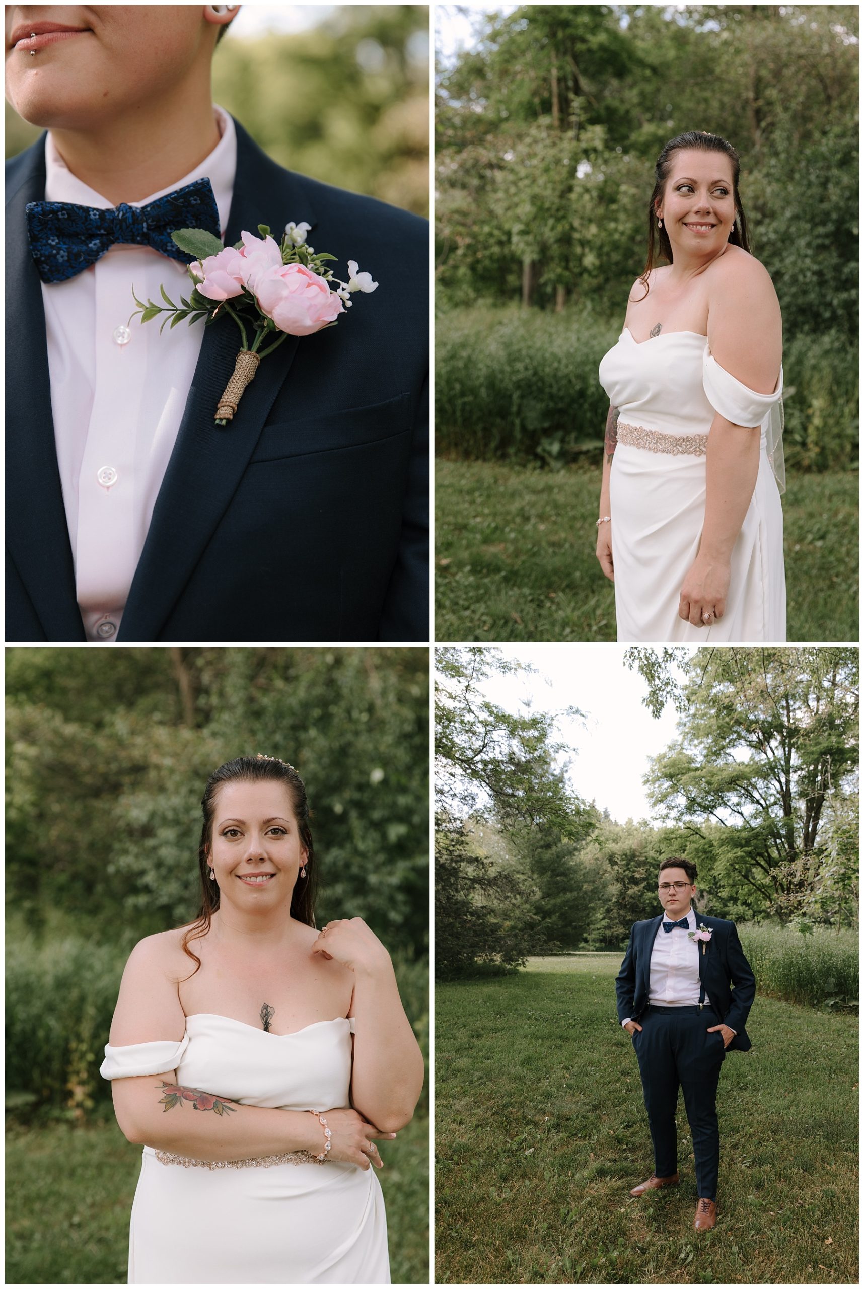 Detail portraits of two brides on their wedding day