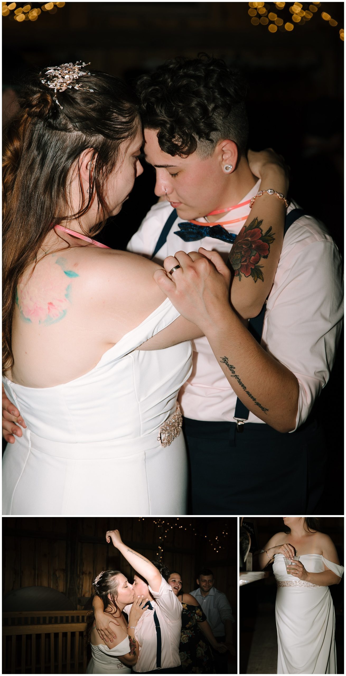 Two brides dancing at their reception