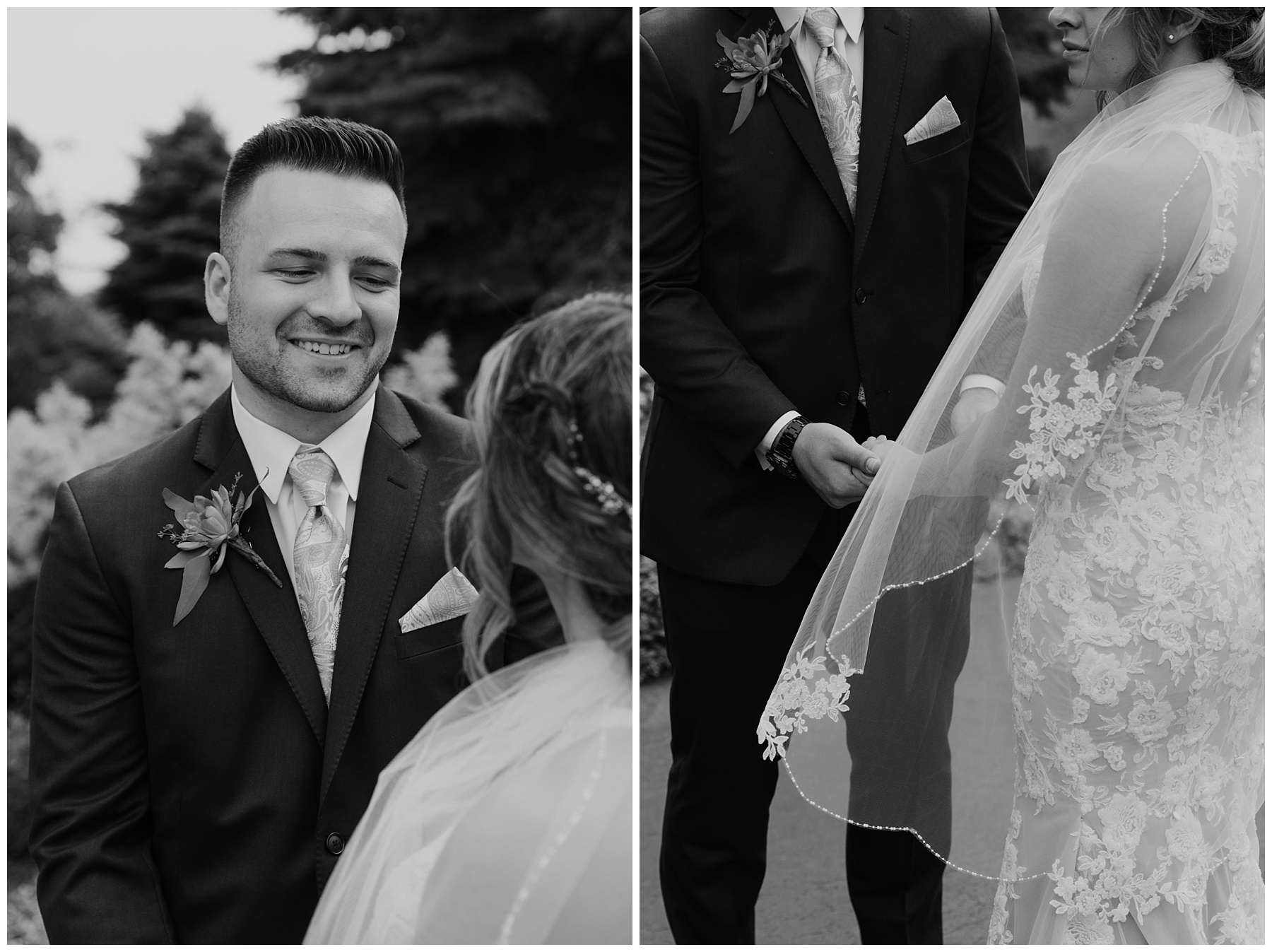 Black and white wedding day pictures high end feel