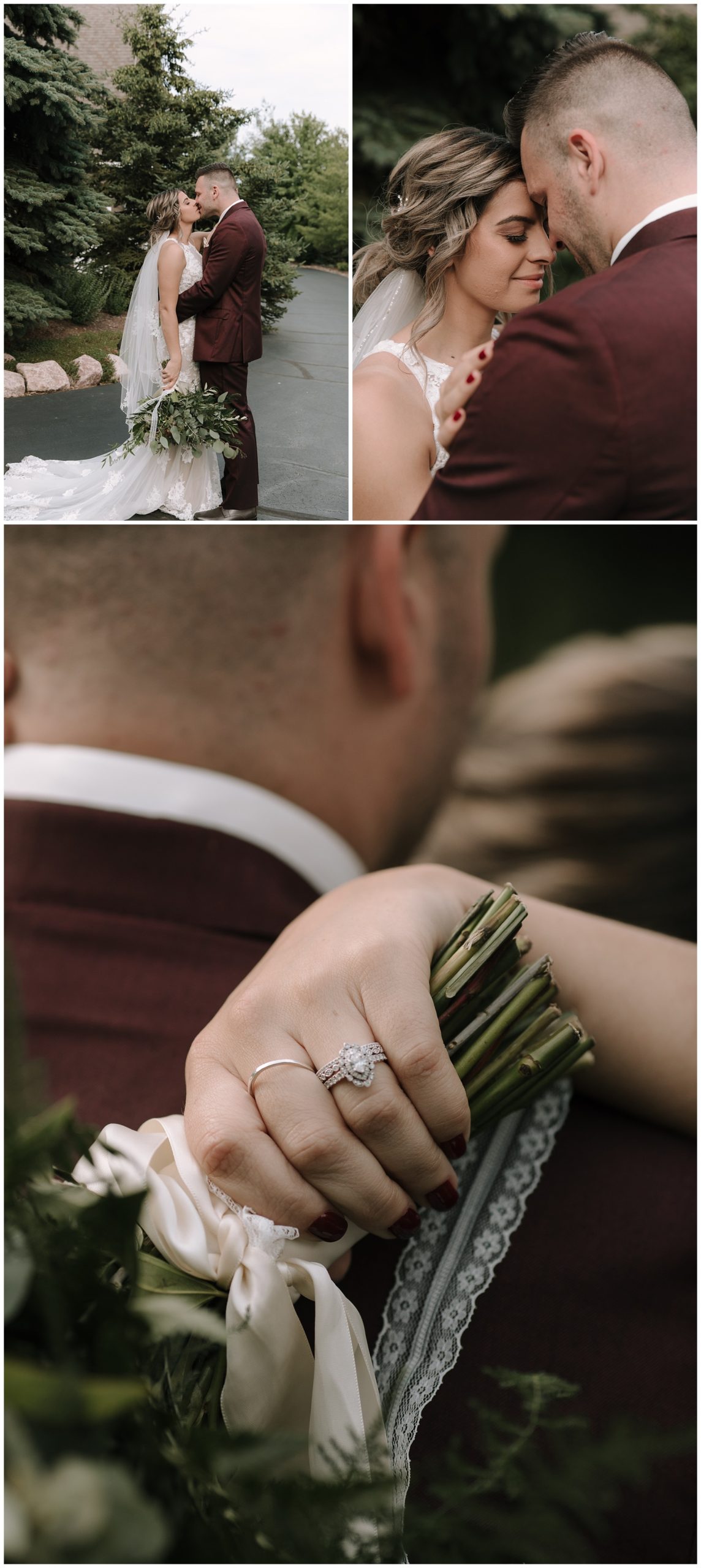 Wisconsin boho couples photographer - pictures of bride and groom in Oconomowoc 
