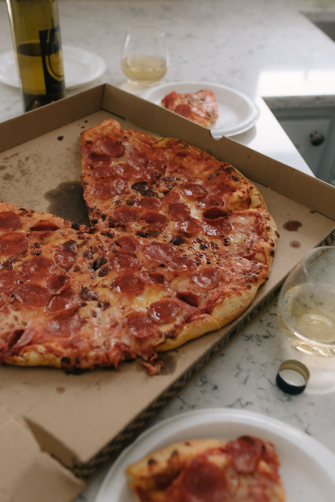 Costco Pizza and cheap wine for new home engagement session