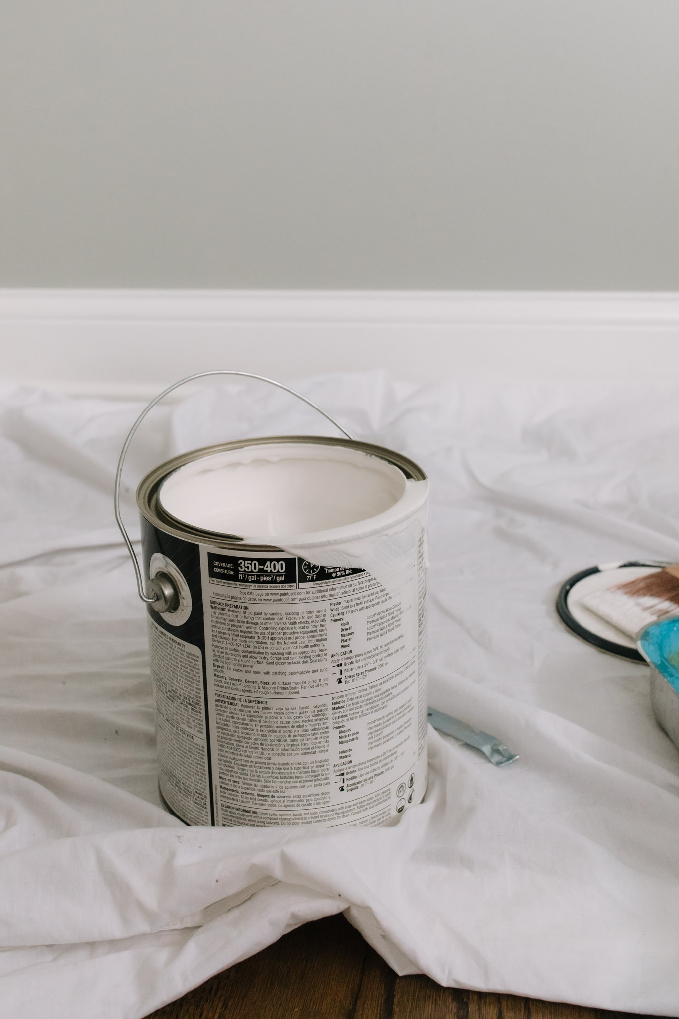 White paint can