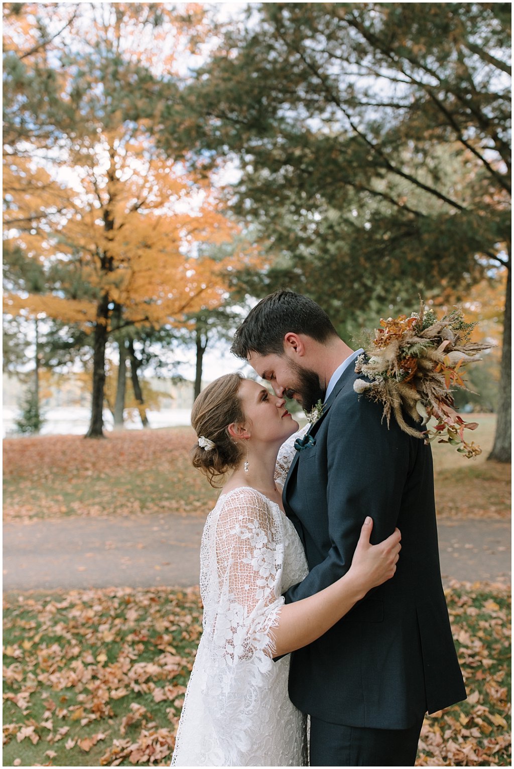 Couples wedding pictures - unique camp wedding inspiration in Northwoods of Wisconsin