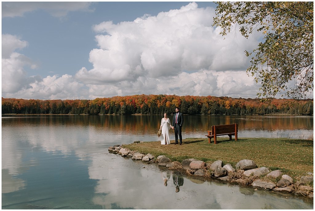 Couples wedding pictures - unique camp wedding inspiration in Northwoods of Wisconsin