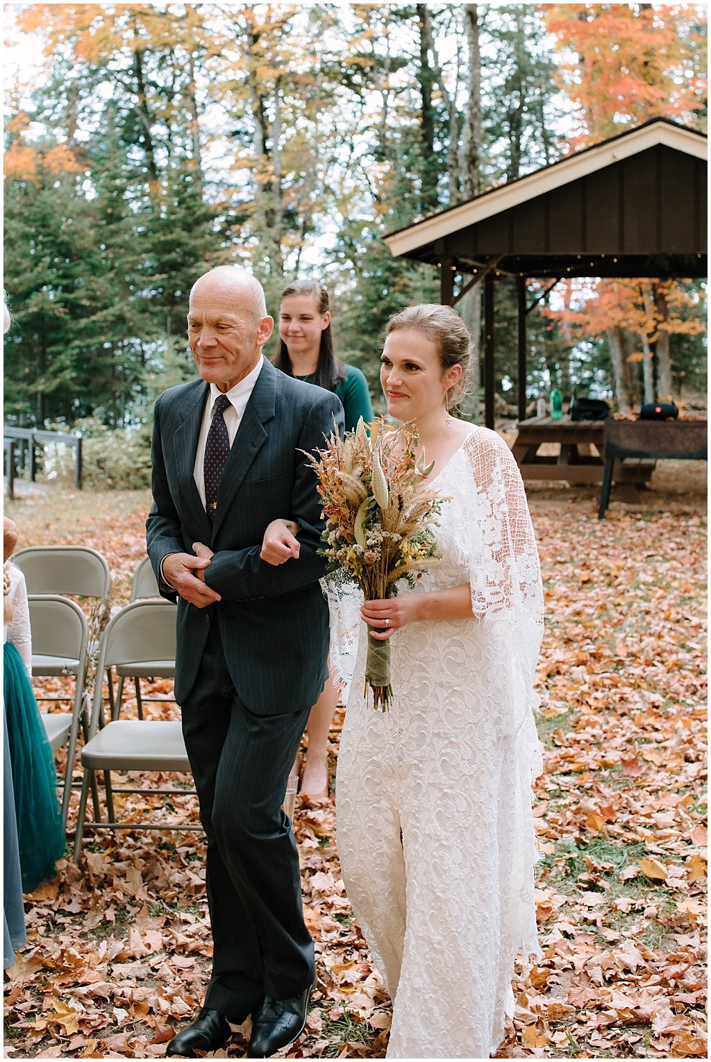 Bride walking down aisle 