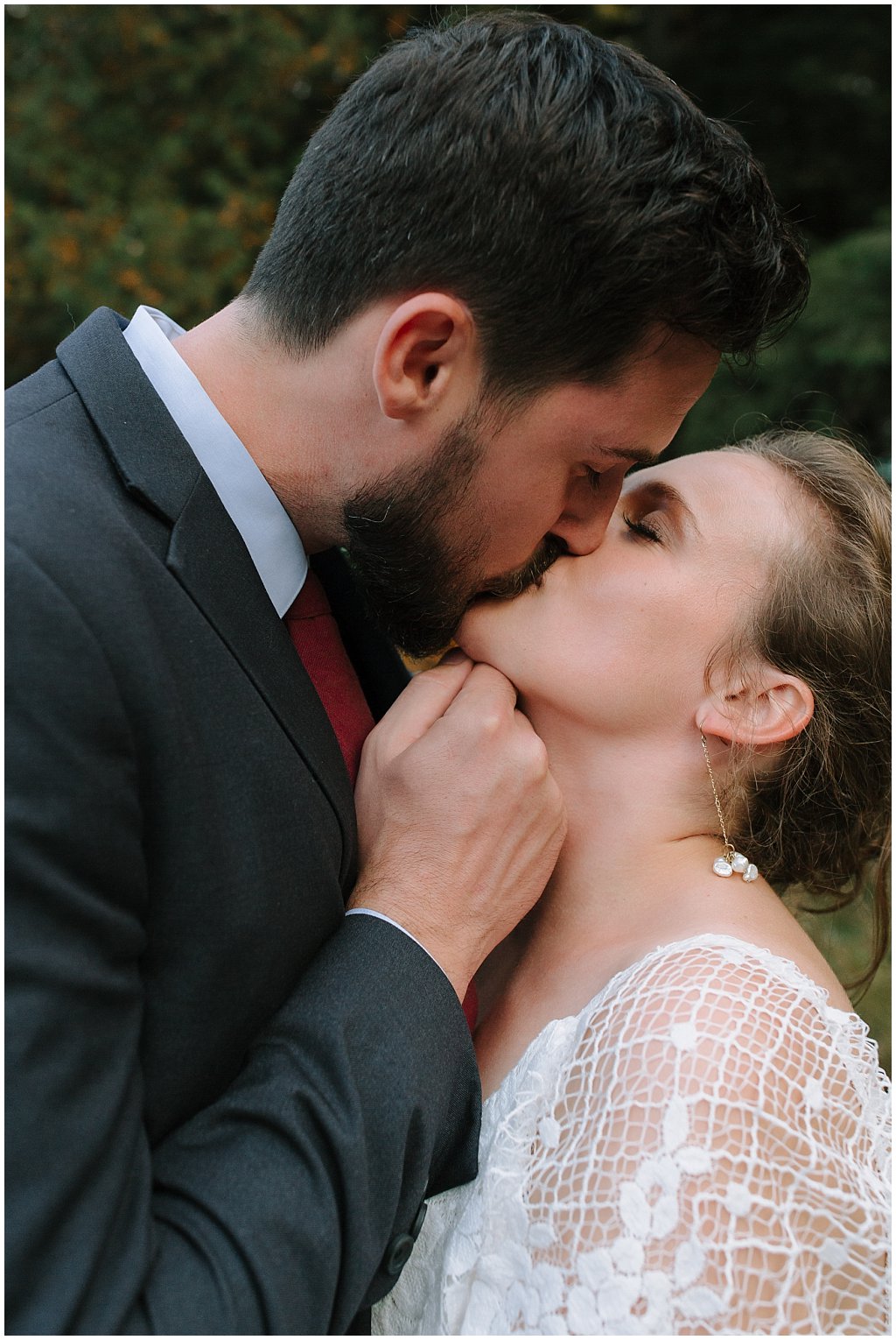 couples wedding pictures - unique camp wedding inspiration in Northwoods of Wisconsin on lake