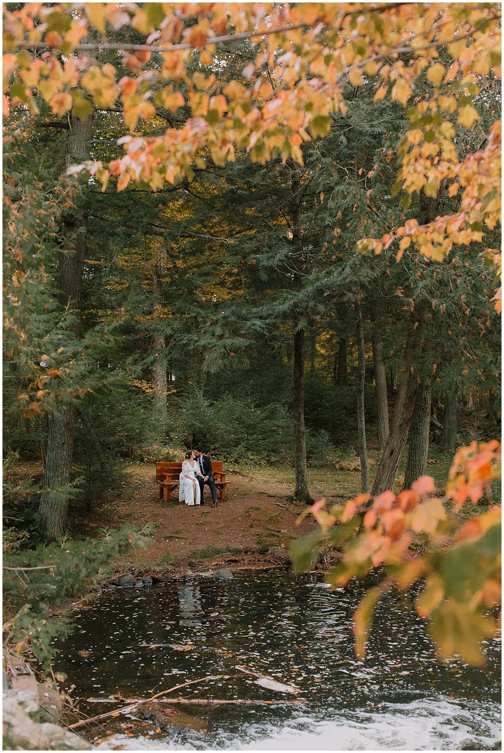 couples wedding pictures - unique camp wedding inspiration in Northwoods of Wisconsin on lake