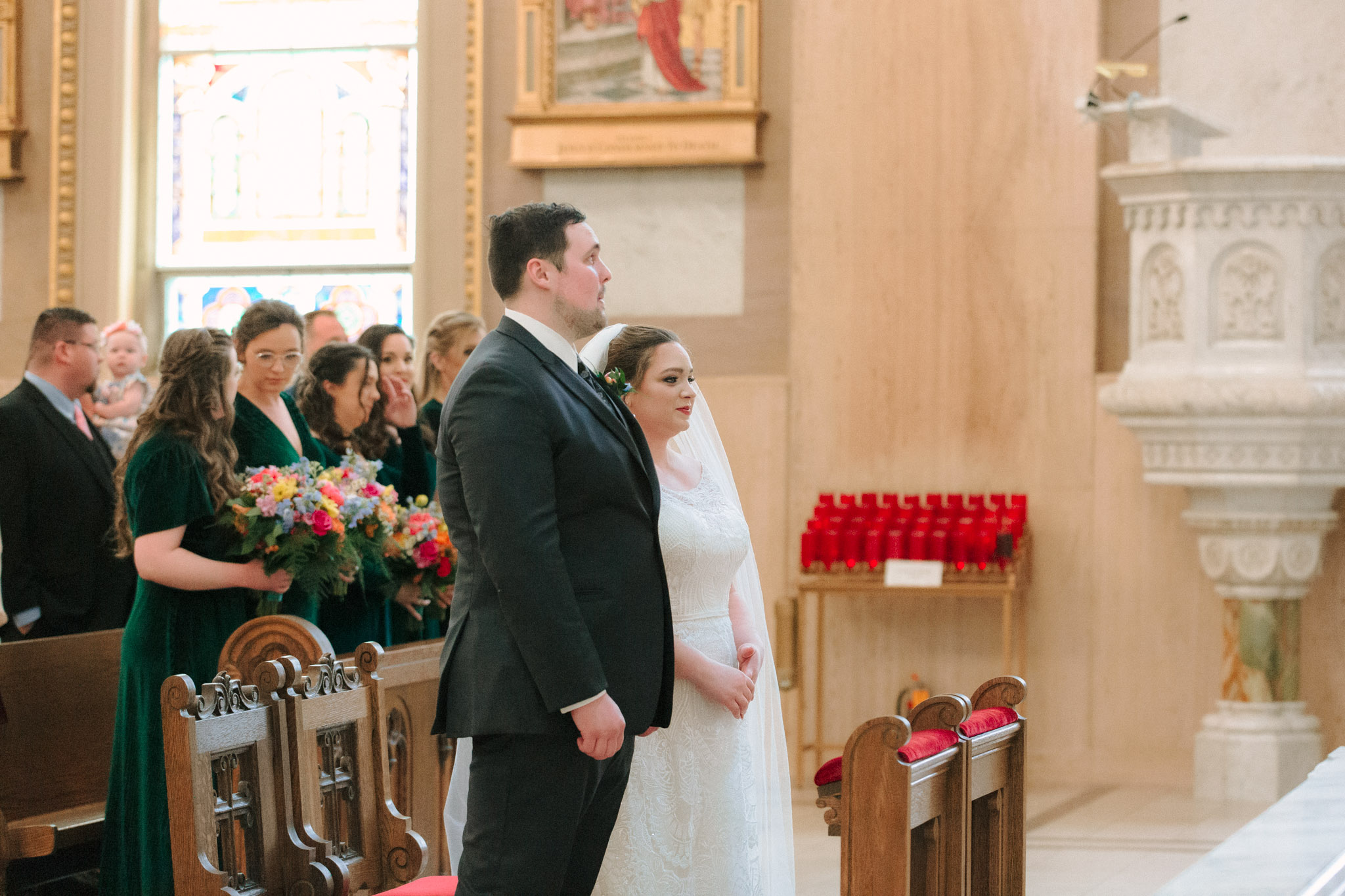 Bride and groom getting married - St Stanislaus wedding