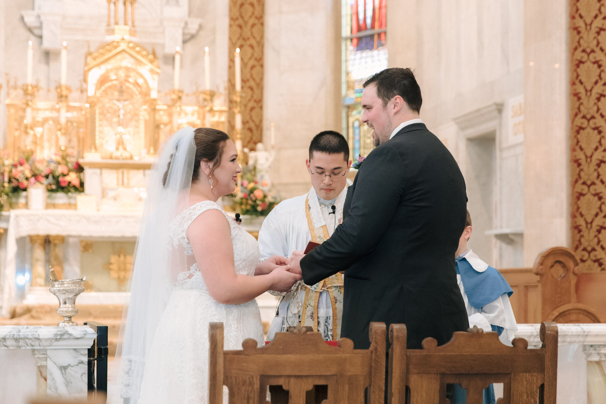 Ring exchange - St Stanislaus church wedding