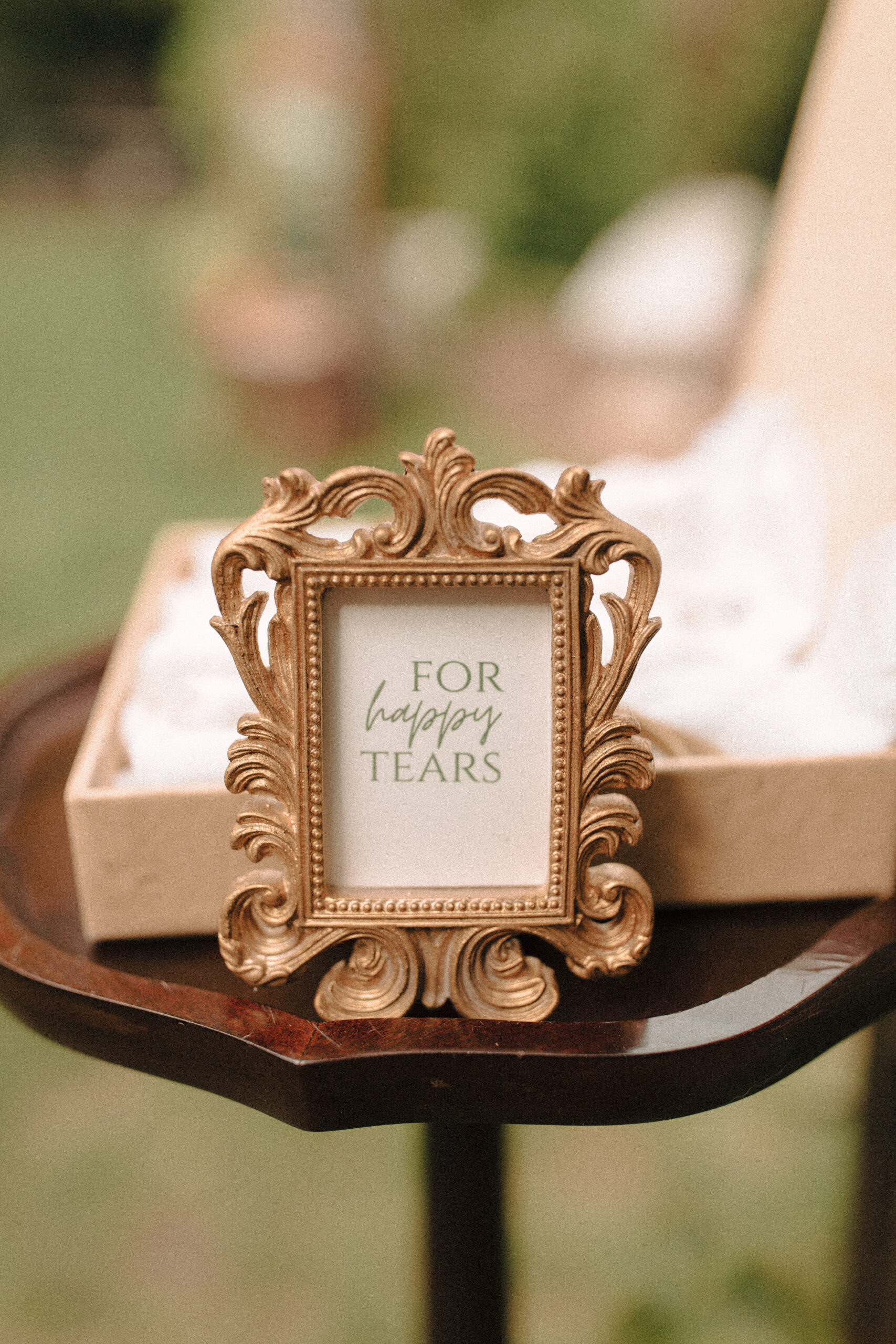 vintage hankies for happy tears at the entrance of a wedding ceremony