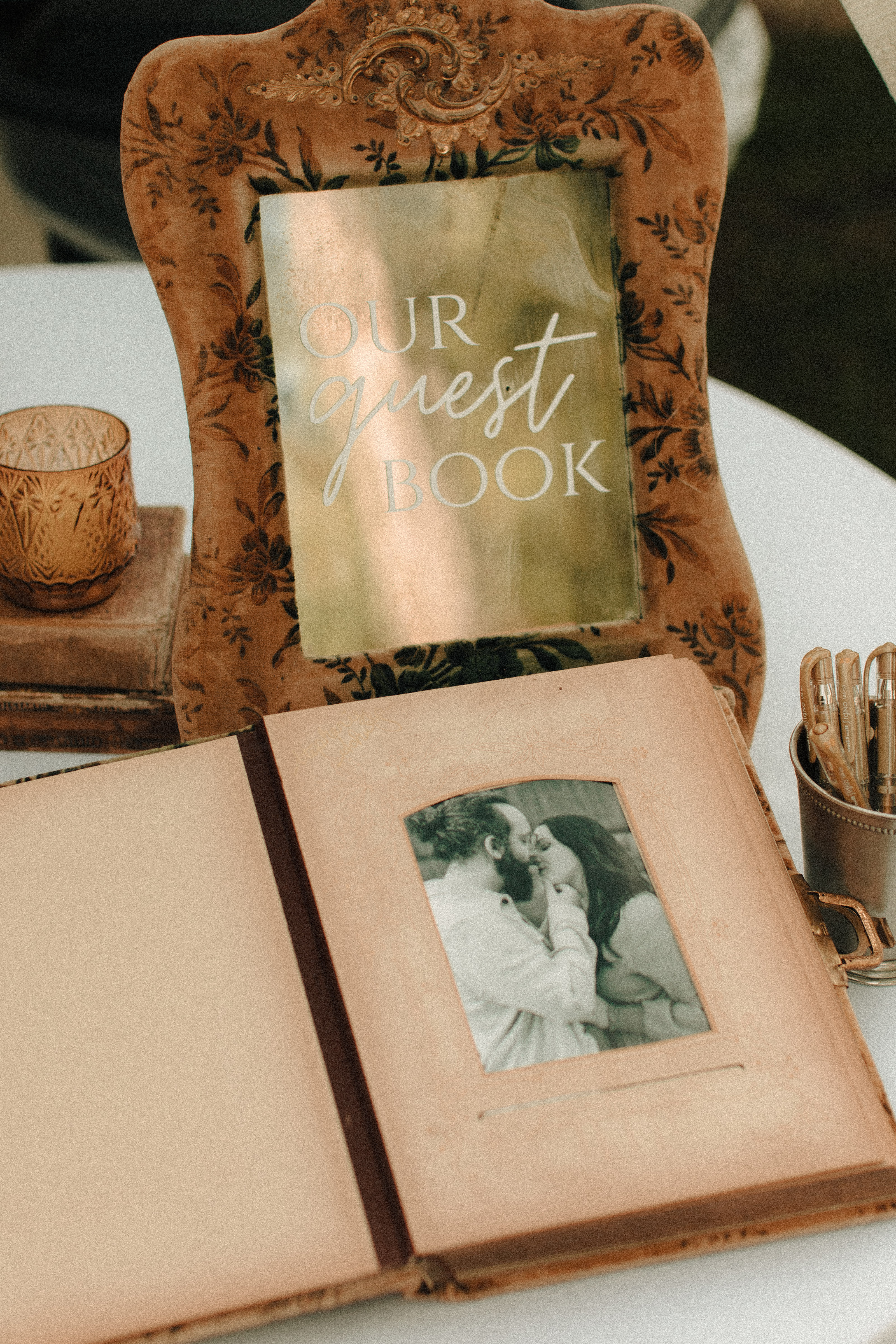 Victorian velvet guest book